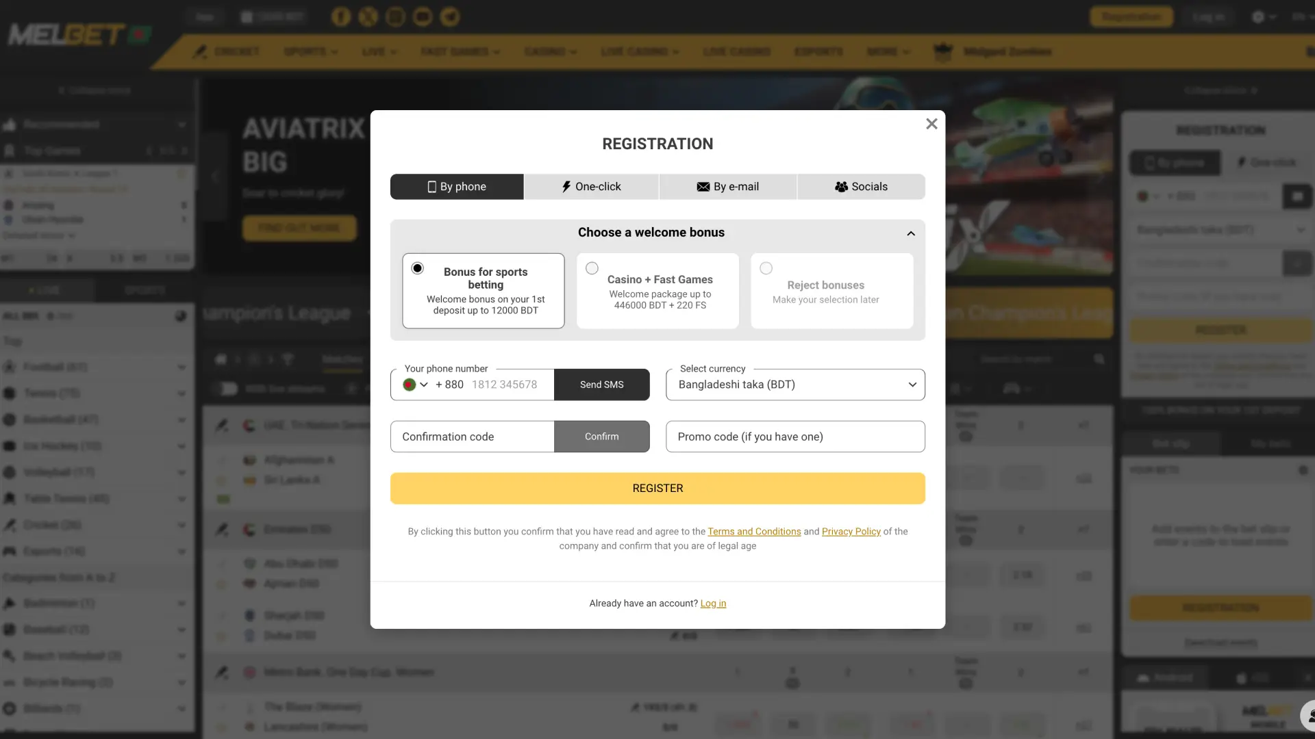 Register at Melbet and start exploring the platform.