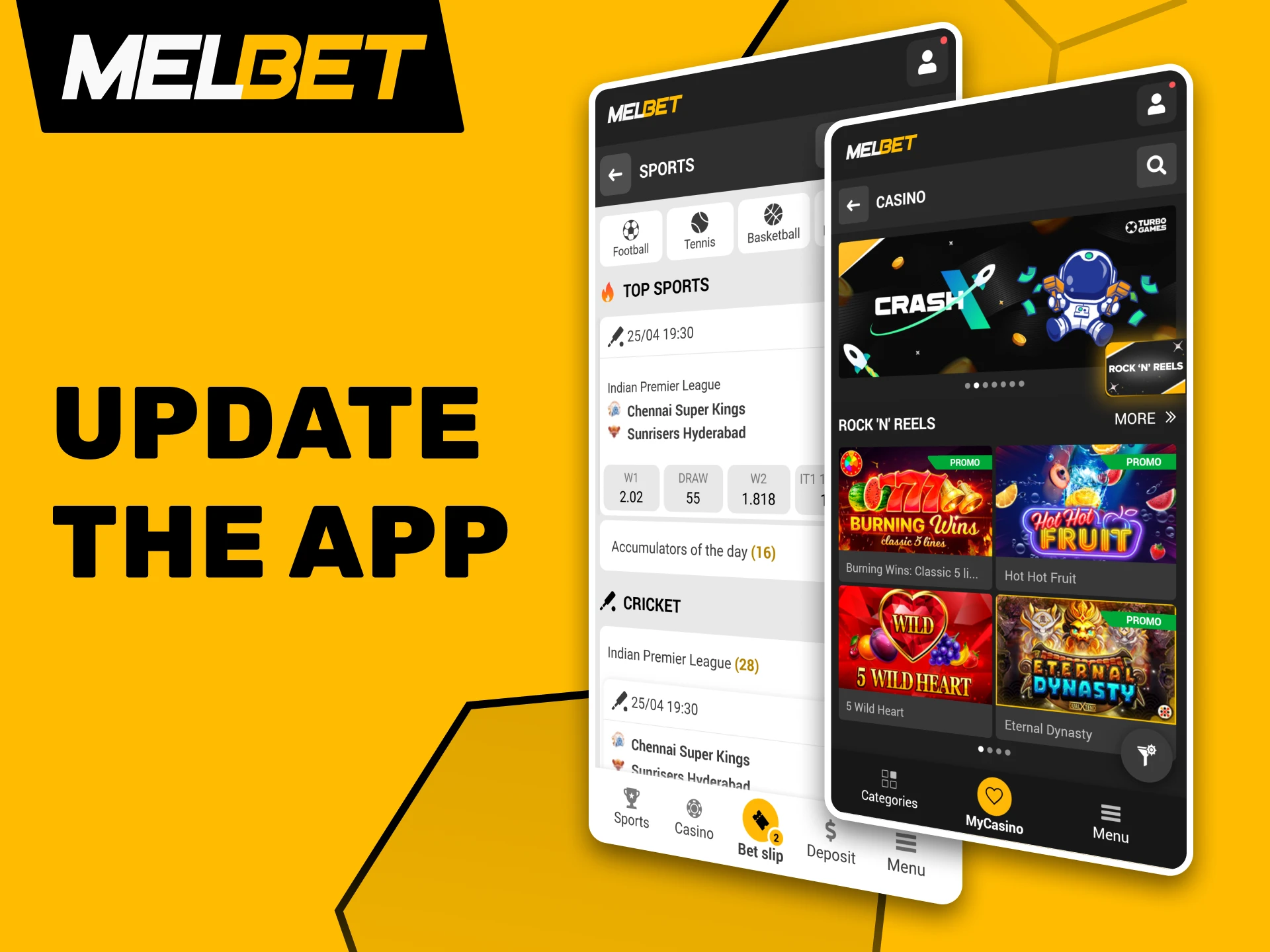 Stay updated with the latest version of your Melbet app.