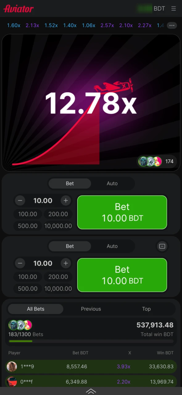 Access Aviator in the Melbet casino section.