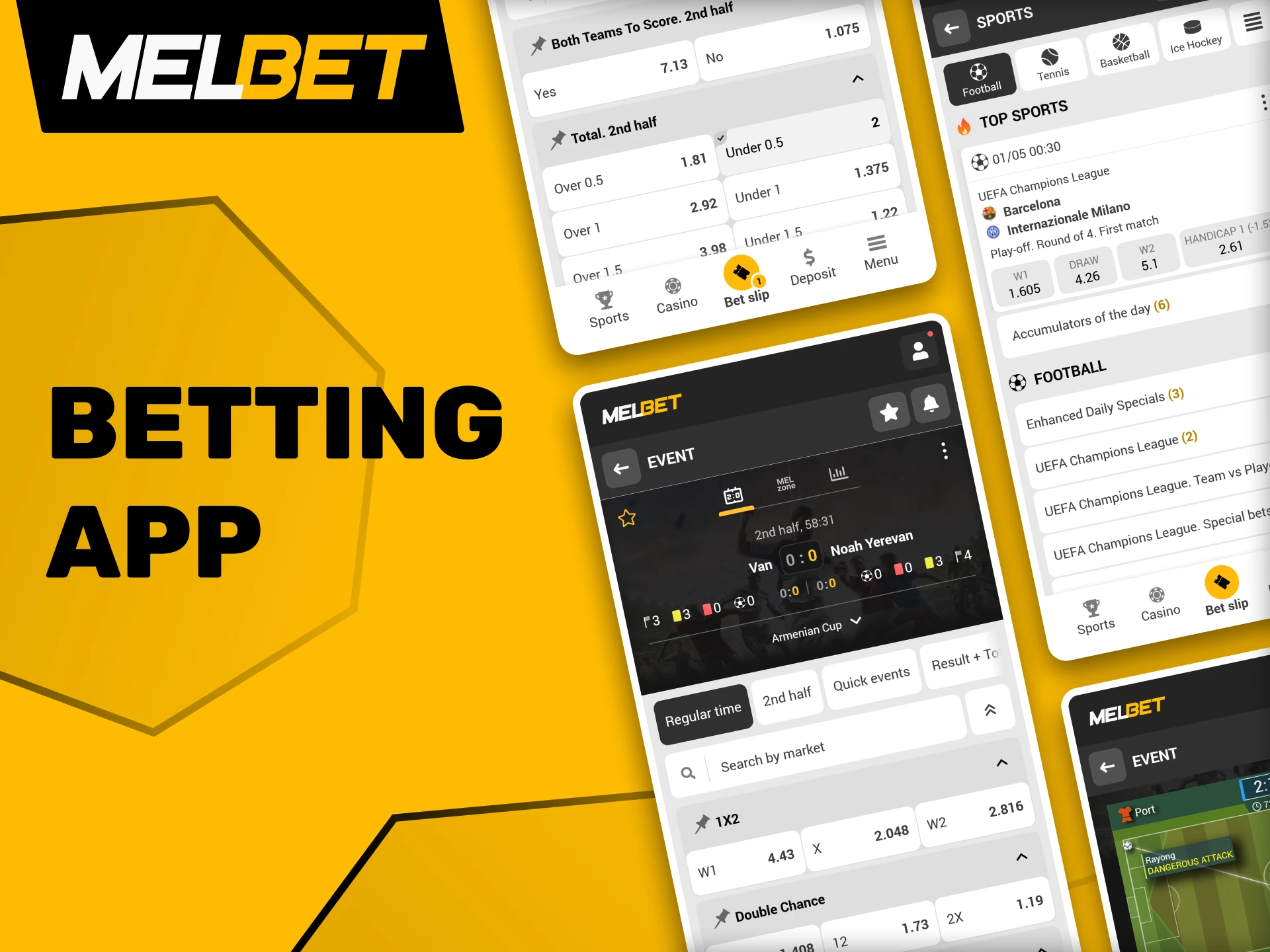 Enjoy on-the-go football betting using the Melbet mobile app.
