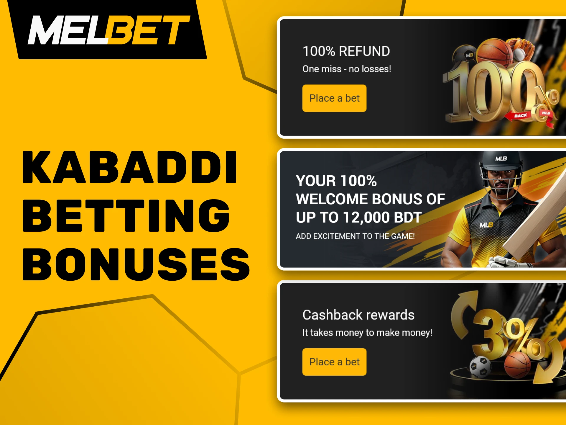 Get rewarded with special bonuses for kabaddi bets at Melbet.